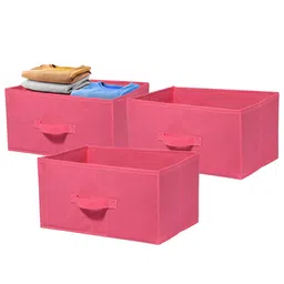Kuber Industries Pink Set of 3 Regular Drawer Organiser Organisers-42
