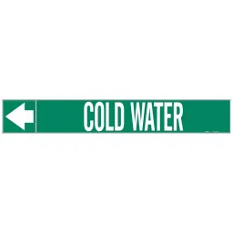 BRADY Coiled Plastic Pipe Marker Cold Water Green and White 1 x 8 x 0.003 inch, 8TNX4-image-89