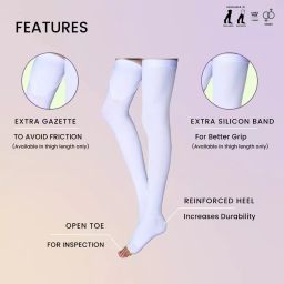 Sorgen SAES0121 White Thigh Length Anti Embolism DVT Stockings (Small)-9