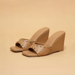 ERIDANI Stella Women Studded Embellished Wedge Heel Sandals-18