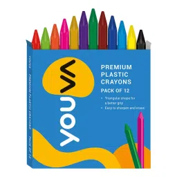 Youva Premium Plastic Crayons Colours (Pack of 12), 35038-image-3