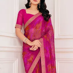House of Pataudi Abstract Printed Saree With Blouse-picture-24