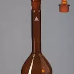 Glassco 25 ml Volumetric Flask White Mark, Amber, with Penny Head glass & PE Stopper 130.580.04A-27