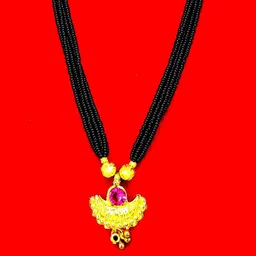 NINAMAAYRA Gold-Plated Brass Artificial Stones & Beads Mangalsutra-picture-49