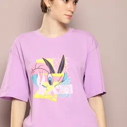 Kook N Keech Oversized Fit Looney Tunes Graphic Printed Pure Cotton T-shirt-image-32
