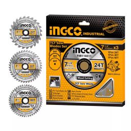 Ingco TCT Saw Blade Set 185 mm Diameter x 30 mm Arbor Size and 24, 40, 60 Teeth for Wood Cutting, TSB51852153 (Set of 3)-7