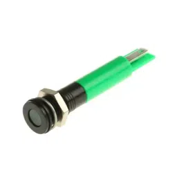 RS PRO Green Panel Mount Indicator 220V AC, Mounting Hole Size 8 mm, Termination Type Solder Tab, IP Rating IP67, Model No 7001779-14