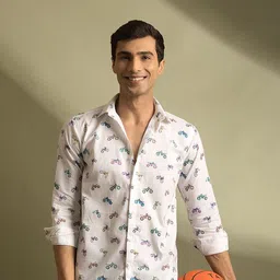 Mculine Men Standard Opaque Printed Casual Shirt-image-71