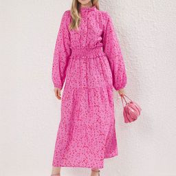 Trendyol Floral Print Puff Sleeve Maxi Dress-image-8
