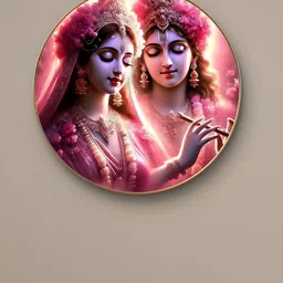 Myntra Elegant Homes Pink & Purple Wooden Radha Krishna Divine Love Religious Wall Art-image-46