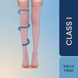 Sorgen SMCS1323 Royale Microfiber Extra Soft Superior Fabric Medical Compression Stockings for Varicose Veins Class 1 Thigh Length (Large)-42