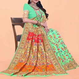 AKSH FASHION Green Pure Cotton Sarees-picture-25