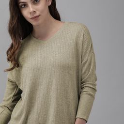 Van Heusen V-Neck Full Sleeves Lounge T-Shirt-image-89