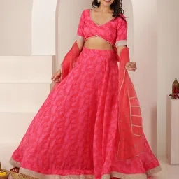 DEASHA INDIA Printed Ready to Wear Lehenga & Blouse With Dupatta-picture-0