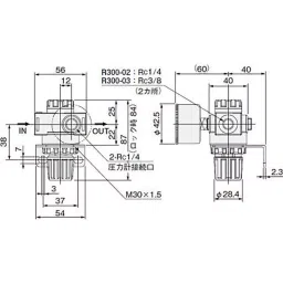 KOGANEI 1.47 MPa 3/8 inch Pipe Connection RC Thread Pressure Regulator, R301-03-image-16