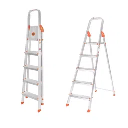 Bathla Advance Ladder 5 Step 3.6 Ft (110 cm) Aluminium Silver & Orange-7