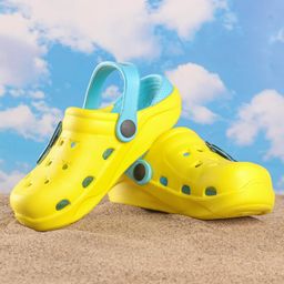 Pine Kids Clogs With Backstrap - Blue Yellow-picture-20