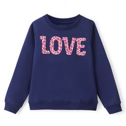 Pine Kids Full Sleeves Round Neck Biowashed Sweatshirt Text Printed - Navy Peony-image-37