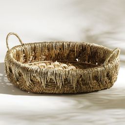 Sirohi  Kaia Conical Moonj & Upcycled Plastic Brunch Tray - Brown & Gold-25