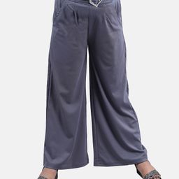 Kiddopanti Solid Flared Pant - Grey-image-61