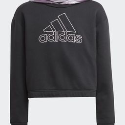 Adidas Kids Cotton Knit Full Sleeves Hooded Sweatshirt with Brand Logo & Text Print - Black-image-41