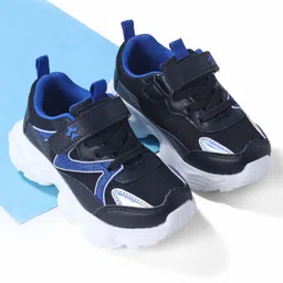 Cute Walk by Babyhug Sneaker with Lace Up & Velcro Closure - Black & Blue-picture-15