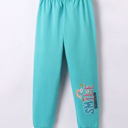 Tango Looper Knit Full Length Lounge Pant With Text Print - Sea Green-image-51