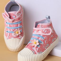 Cute Walk by Babyhug Casual Shoes with Velcro Closure Floral Applique - Pink-picture-9