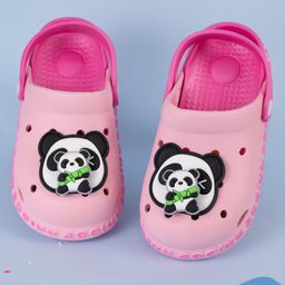 Yellow Bee Rotating Panda & Bamboo Charms Applique Detailed Perforated Slingback Clogs - Pink-picture-47