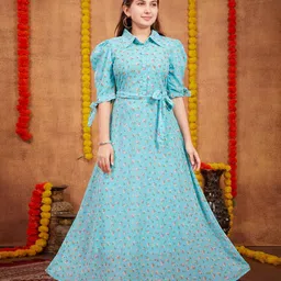 BAESD Floral Print Georgette Shirt Dress-picture-10