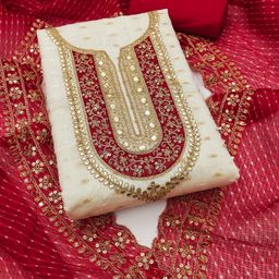 ICCHIT FAL Embroidered Art Silk Unstitched Dress Material-image-47