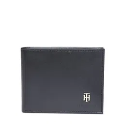 Tommy Hilfiger Men Black Leather Solid Two Fold Wallet-2