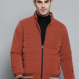 Monte Carlo Men Mock Collar Solid Casual Varsity Jacket-image-77