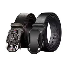 Niddleman Men Set of 2 Textured Leather Pull and Twist Formal Belt-picture-25
