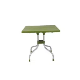 SUPREME Olive Plastic and Aluminium Square Folding Table Mehandi Green-47