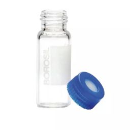 Borosil 2 ml Clear Glass Vial With Closure and 9 mm Neck Diameter, VC02C409PBSUM2T (Pack of 100) image 1