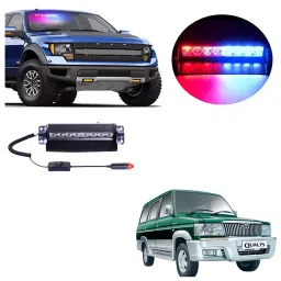 Cartronics 8 LED  Red Blue  Police Flasher Light for Toyota Qualis-image-77