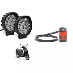 Cartronics 9 Round Cap LED Fog Light With On/Off Switch for Honda Activa(Set of 2 Pcs)-43