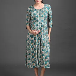 GOLDSTROMS Ethnic Motifs Print A-Line Midi Dress-picture-8