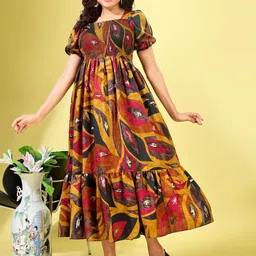 DEKLOOK Square Neck Smocked Cotton Fit & Flare Maxi Dress-image-86