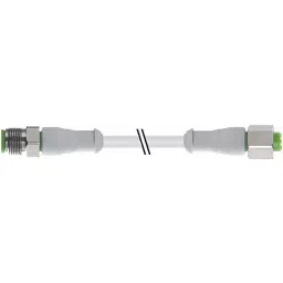 RS PRO Actuator Cable Straight Female 3 way M12 to Straight Male 3 way M12 Sensor 2 m, 1547756-8