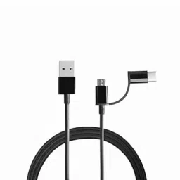 Xiaomi 100 cm Long 2-in-1 USB Cable with 2.4 A Fast Charging Black, SJX02ZM-47