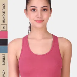 POOJA RAGENEE Pack of 3 Full Coverage Non-Wired Sports Bra-21