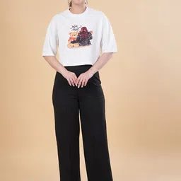 NEYSA Printed T-Shirt & Trousers Co-Ord Set-image-5