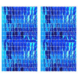 Amfin Square Foil Curtains Blue - Pack of 2-image-100