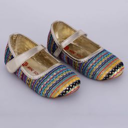 Mine Sole Blue Design Detail Ethnic Bellies - Blue-image-3