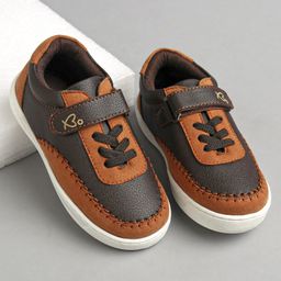 Babyoye Solid Casual Shoes with Velcro Closure - Brown-image-27
