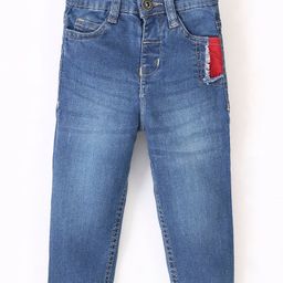 Kookie Kids Full Length Denim Jeans with Pocket Detailing - Blue-image-33