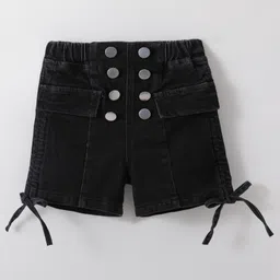 Kookie Kids Knee Length Washed Shorts - Black-picture-18