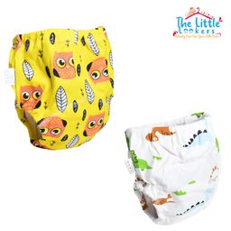 THE LITTLE LOOKERS Potty Training Pants for Babies I Reusable & Waterproof Pull up Underwear | Cloth Diaper for Babies-Yellow & White Dino - Large (2 Years - 3 Years) (Pack of 2)-22